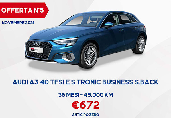 Audi A3 40 TFSI S tronic Business S.Back da 672 euro al mese