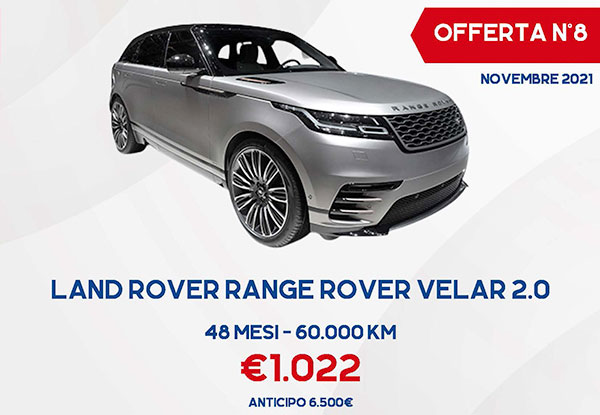 Land Rover Range Rover Velar 2.0 da 1022 euro al mese